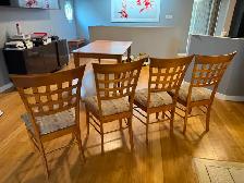 Solid maple dining table with 4 maple chairs $500 - Photo 8