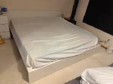 Ikea Wooden king size white bed frame set with slats - Photo 2