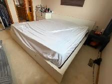 Ikea Wooden king size white bed frame set with slats - Photo 3
