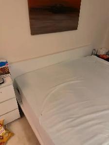 Ikea Wooden king size white bed frame set with slats - Photo 4