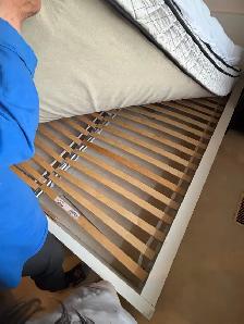 Ikea Wooden king size white bed frame set with slats - Photo 6