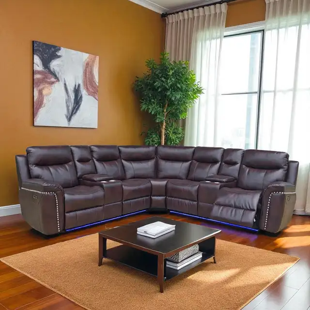 New 3 PC Power Recliner Sectional With Cup Holder In Huge SALE