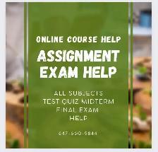 Exam Help , Assignment Help , quiz Help , Final Exam Help 100%
