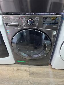 LG Smart 27' Black Stainless Front-Load Stackable Washer & Dryer - Photo 2