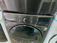 LG Smart 27' Black Stainless Front-Load Stackable Washer & Dryer - Photo 3