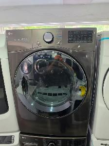 LG Smart 27' Black Stainless Front-Load Stackable Washer & Dryer - Photo 5