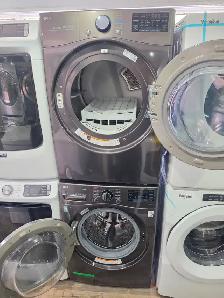 LG Smart 27' Black Stainless Front-Load Stackable Washer & Dryer - Photo 8