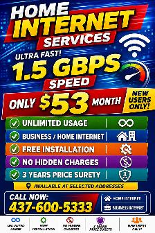 Unlimited Internet Plan | 1.5 Gbps