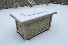 Brand New Gray Oak Propane Fire Pit Table - Aluminum $299 - Photo 4