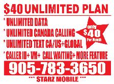 STARZ UNLIMITED INTERNATIONAL /DATA PLAN $40  1 MONTH FREE