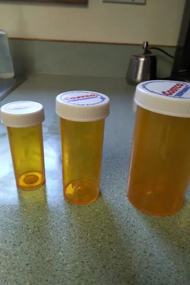 Pill bottles, various sizes