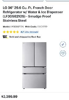 LG 36' 29.6 Cu. Ft. French Door Refrigerator