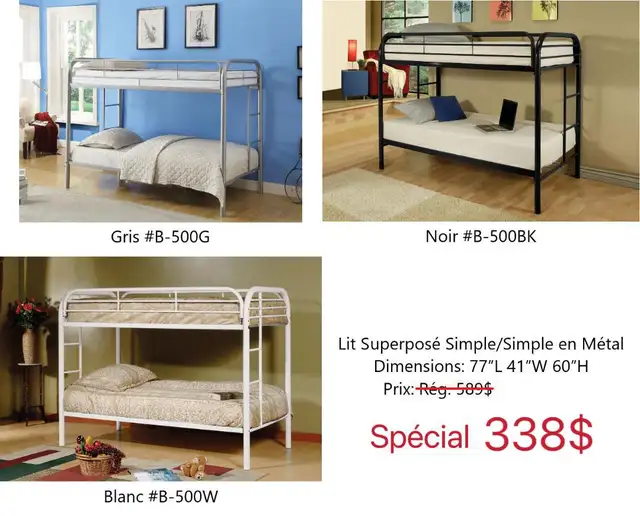 100%NEUF!! Brand New Bunk Bed/DES LIT SUPERPOSE/ LIQUIDATION!!