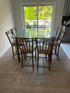 GLASS DINING TABLE WITH 8 CHAIRS – DINING SET