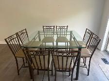 GLASS DINING TABLE WITH 8 CHAIRS – DINING SET - Photo 2