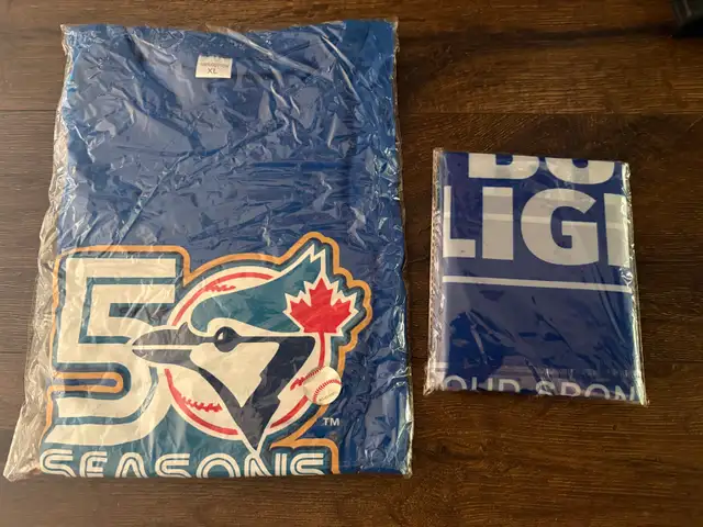 Blue Jays Bud Light shirt and flag