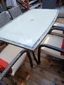 Table and 6 Chairs with Cushions and Outdoor Storage - Photo 3