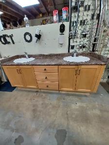 Double Maple Bathroom Vanity- 79''