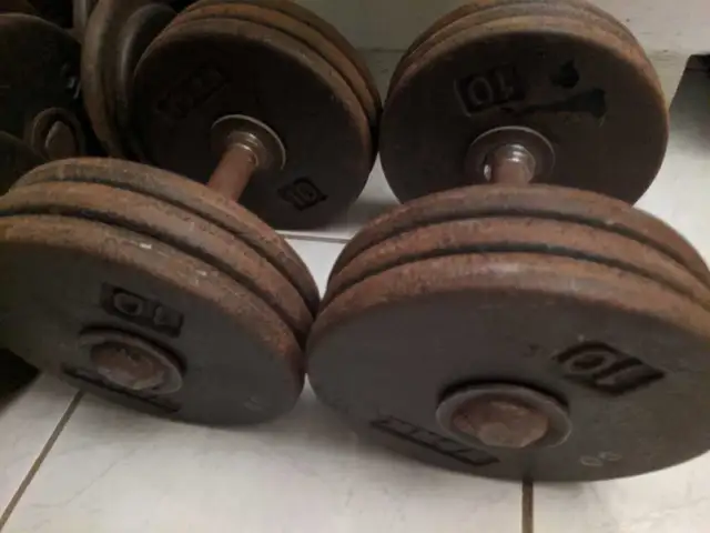 York Dumbbells (2x 60 pounders) welded ends trade/ swap  $120