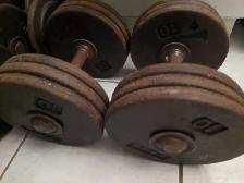 York Dumbbells (2x 60 pounders) welded ends trade/ swap  $120