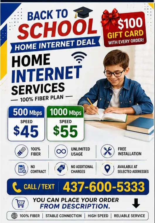 'Back to School |'Cheapest Fiber Home Internet