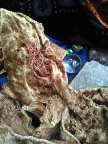 LUXURY LEO ENERGY!!  EMBROIDERED VELVET SCARF BY INDIA ARTS