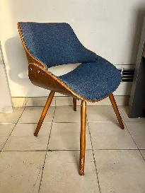 Fabrizzi Chair – Walnut Wood & Grey Fabric – $100 Each! - Photo 2