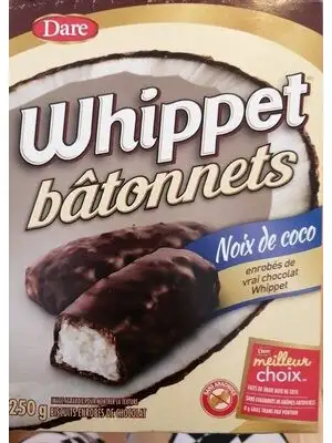 Dare Whippet Sticks Chocolate covered Coconut Sticks 250g/8.8...