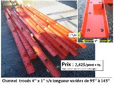 Channel 4'' x 1'' 5/8 x 61'', 45'' et 33''1/2.  Braquette soudée - Photo 4