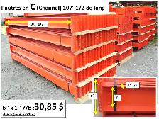 Channel 4'' x 1'' 5/8 x 61'', 45'' et 33''1/2.  Braquette soudée - Photo 6