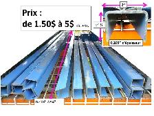 Channel 4'' x 1'' 5/8 x 61'', 45'' et 33''1/2.  Braquette soudée - Photo 9
