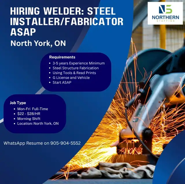 Welder Installer/Fabricator (Railings and Steel Structures)