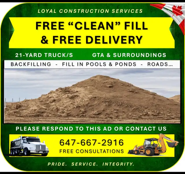 FREE CLEAN FILL & FREE DELIVERY