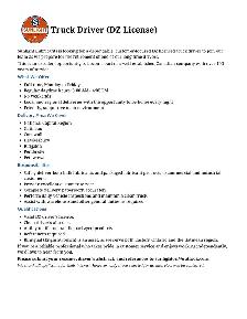 Sunlight is hiring/ Nous embauchons DZ Truck driver