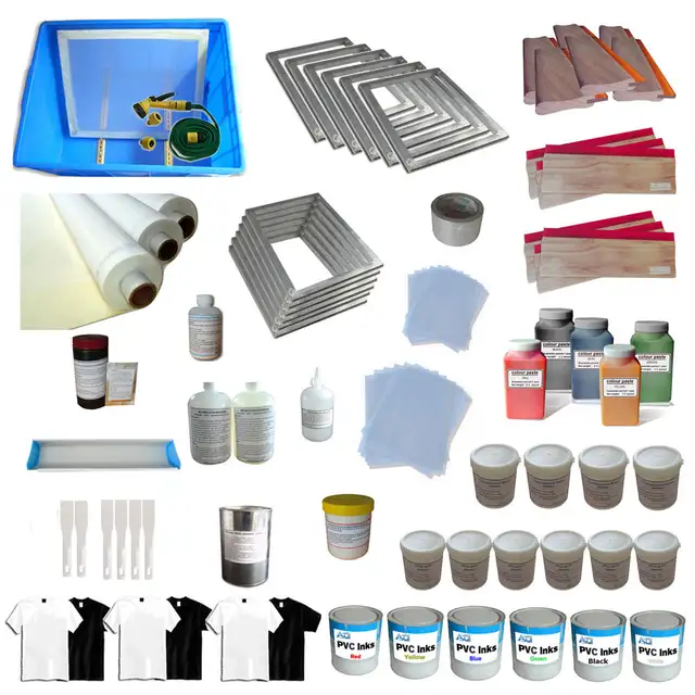 6 Color Silk Screen Printing Accessories Full Set Kit 006531