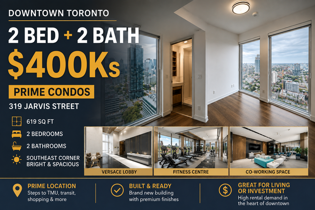 2 BED   2 BATH in Downtown Toronto for SALE | $490000