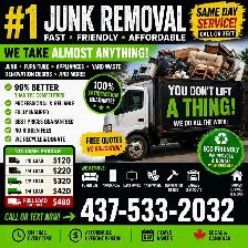 #1 CHEAP JUNK REMOVAL  / Toronto & GTA 437-533-2032