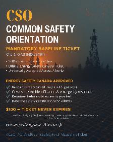 Common Safety Orientation (CSO) – Get Certified Today Aug 16