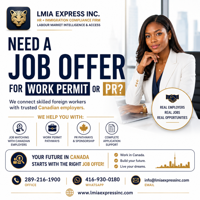 WORK PERMIT & PR JOB OFFER AVAILABLE NOW