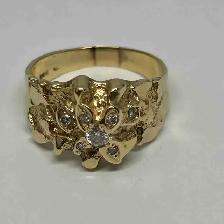 14K  Nugget Diamond Ring