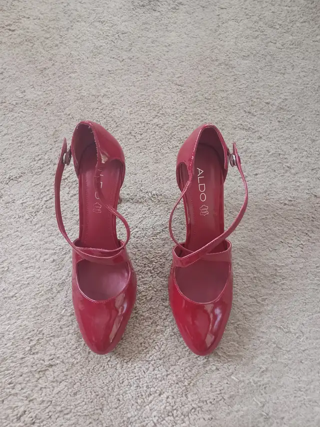 Women's high heeled shoes, 4', red
