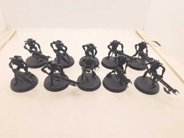 Warhammer 40k 10 Necron Warriors Primed Black No Scarabs