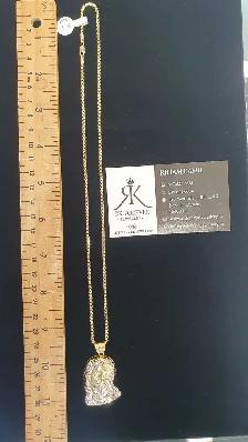 10k yellow gold Chain with pendant # R8 - Photo 7