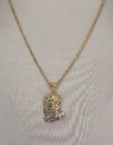 10k yellow gold Chain with pendant # R8 - Photo 8