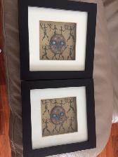 2BEAUX CADRES NEUFS VITRÉS 6'x6' MOTIFS AFRICAINS: $15.00 CHAQUE