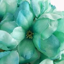 1 BEAU BOUQUET DE FLEUR NEUD TURQUOISE DÉCO OU CADEAU: $5.00