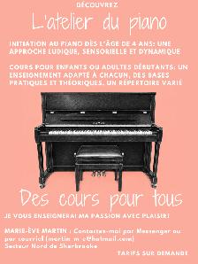 Cours de piano à Sherbrooke