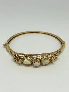 Antique 14k Opal Bangle