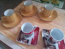 COFFEE CUPS AND SAUCERS- DEMI AND EXPRESSO- BONE CHINA-IMPORTED - Photo 2
