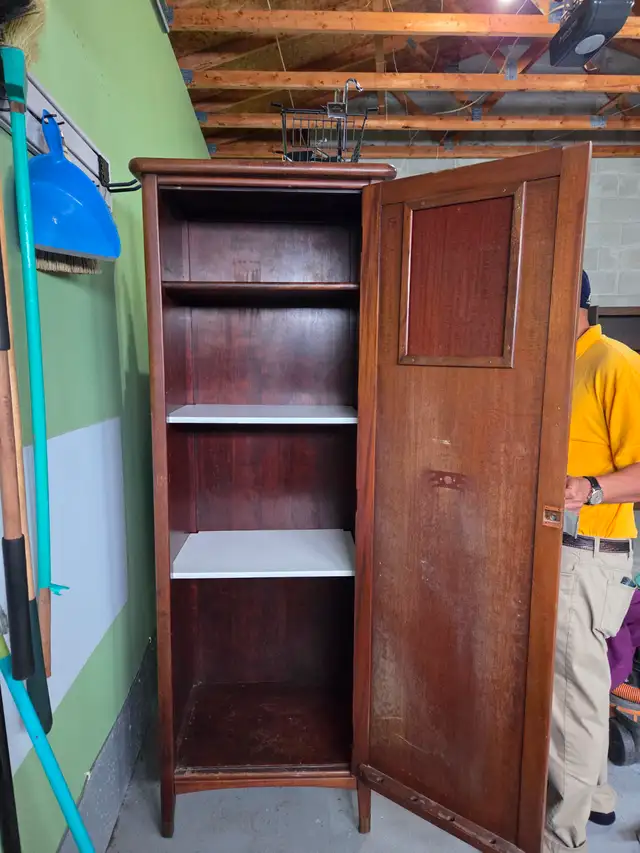 Vintage pool cue cabinet